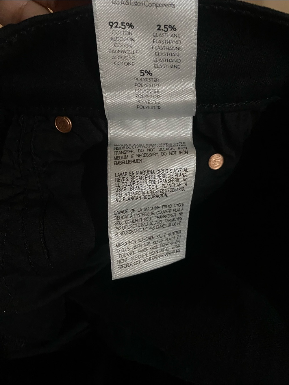 MOTHER The Rascal Ankle Fray Hem Black Denim Jeans Gold Glitter Women’s Size 28 - Picture 4 of 8